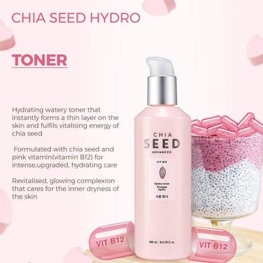 The Face Shop Chia Seed Hydro Toner, Pack Of 160 Ml, Liquid